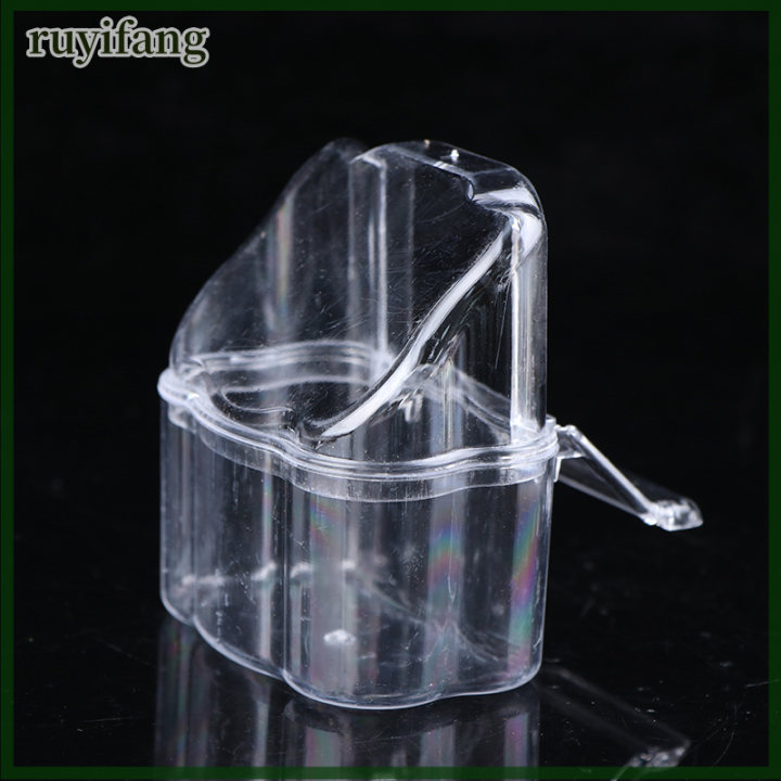 ruyifang-ถ้วยน้ำพลาสติกใสสำหรับใส่อาหารรูปนกแก้วกล่องให้น้ำสะอาดแบบซิลิโคน