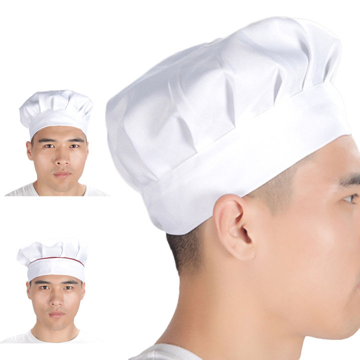 หมวกหมวกยางยืดสำหรับพ่อครัวผู้ใหญ่ปรับได้ทำอาหารใส่สบาย