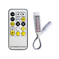 ⊙❦ Dual Color Temperature LED Strip Light Mini Controller DC 5V 12V 24V 6A 2-Channel RF 15-Key Wireless Remote Control CCT Dimmer