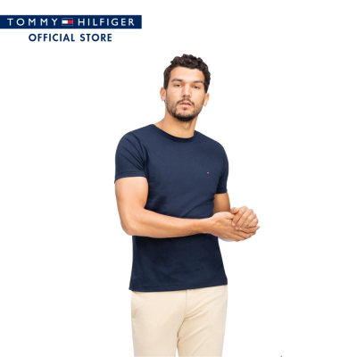 TOMMY HILFIGER เสื้อยืดชาย รุ่น MW0MW10839 DW5 สีกรม