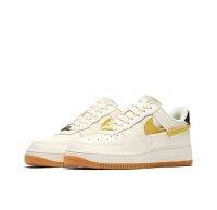 รองเท้าผ้าใบผช Air Force 1 Low Vandalized Deconstruction รองเท้าผ้าใบส้นเตี้ยกันลื่นกันลื่นรุ่นผู้หญิงเป็ดแมนดารินสีดำและสีเหลือง