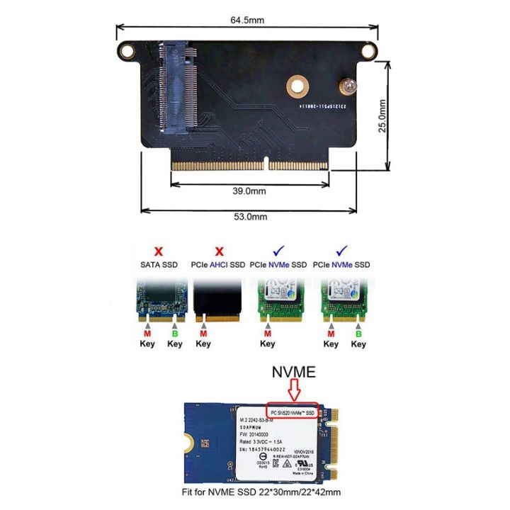 ssd-hard-disk-adapter-card-m-2-nvme-to-for-apple-macbook-pro-a1708-ssd-hard-disk-adapter-card