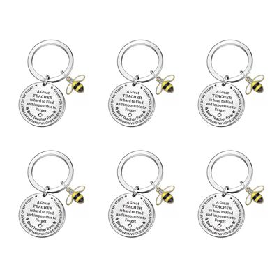 6Pcs Teacher Gifts Keychain - Teacher Appreciation Gifts for Women Teacher Christmas Valentines Gifts