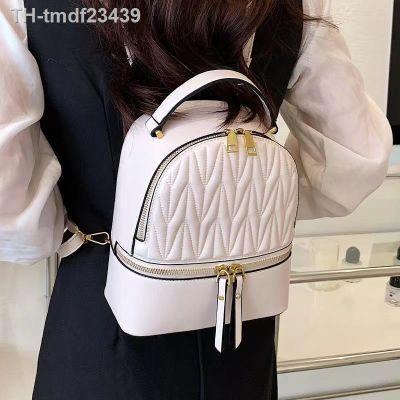 №☜▽ Womens Student Schoolbag Pu Leather Color Backpacks for