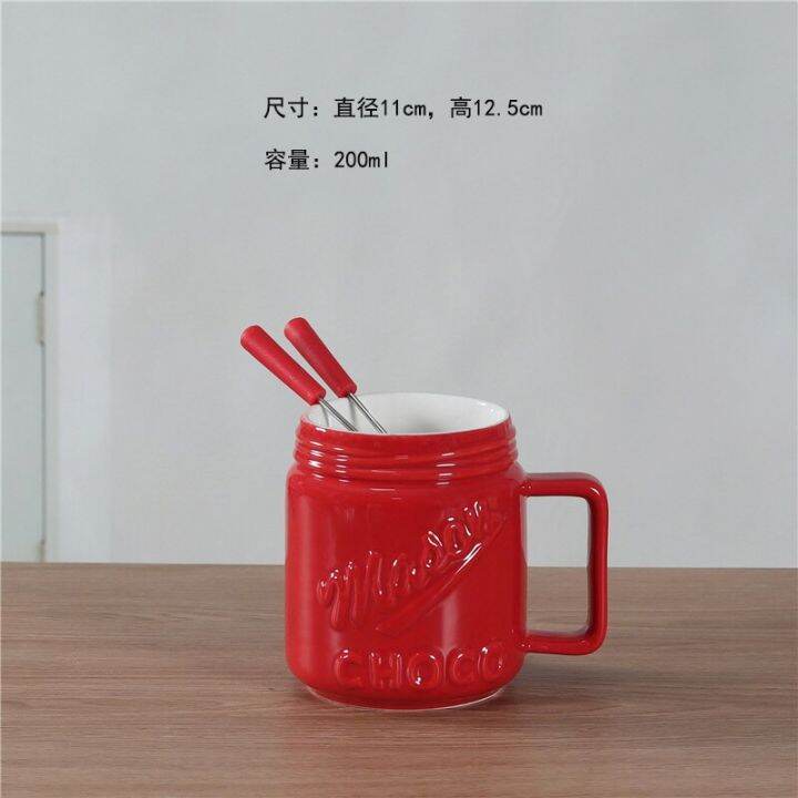 Fondue Mug Set Personal Mini Fondue Pots Chocolate and Cheese Fondue