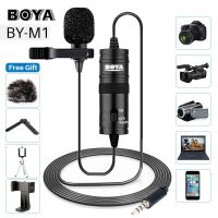 《Miss you electronic》 BOYA BY-M1 3.5มม. บันทึกวิดีโอไมโครโฟนบันทึกวิดีโอสำหรับ IPhoneProLiveMicrophone Accessories