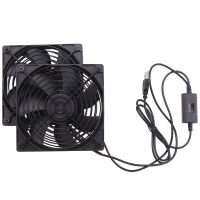 Dual 120mm 5V USB Powered PC Router Fans with Speed Controller High Cooling Fan for Router Modem Receiver