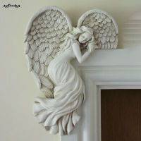 SUC Simple Angel Ornament With Heart-Shaped Wings Retro Resin Crafts For Home Living Room Bedroom Decoration