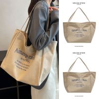 Summer large-capacity canvas bag commuting to work all-match large bag women 2023 new high-end one-shoulder tote bag 【QYUE】