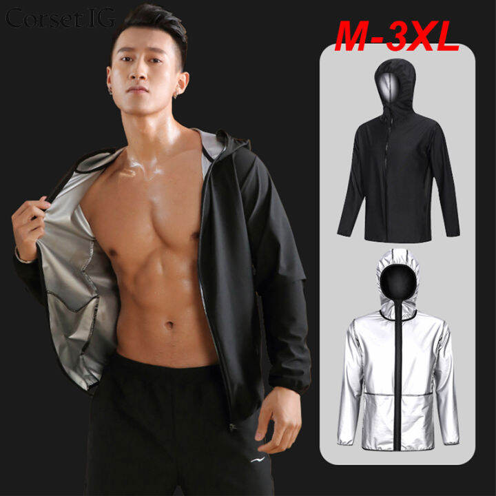 Corset IG Sweat Sauna Suit Men Original Zipper Hoodies Sauna Jacket for