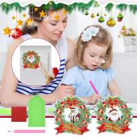 Painting Stickers Kits DIY Christmas Santa Claus Kit Santa Claus Painting Stickers Gem Painting Kits for Kids-Arts and Crafts Parent Child Activity Kits for DIY typical