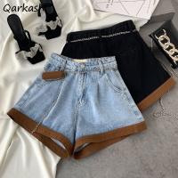 【HOT】◆ஐ Denim Shorts Baggy Waisted Streetwear Temper Panelled Fashion Trousers S-3XL Шорты