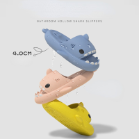 Women Summer Shark Shape Slippers Cartoon Couples Slides Beach Sandals Non-slip Soft EVA Cute House Bathroom Non-slip Slippers