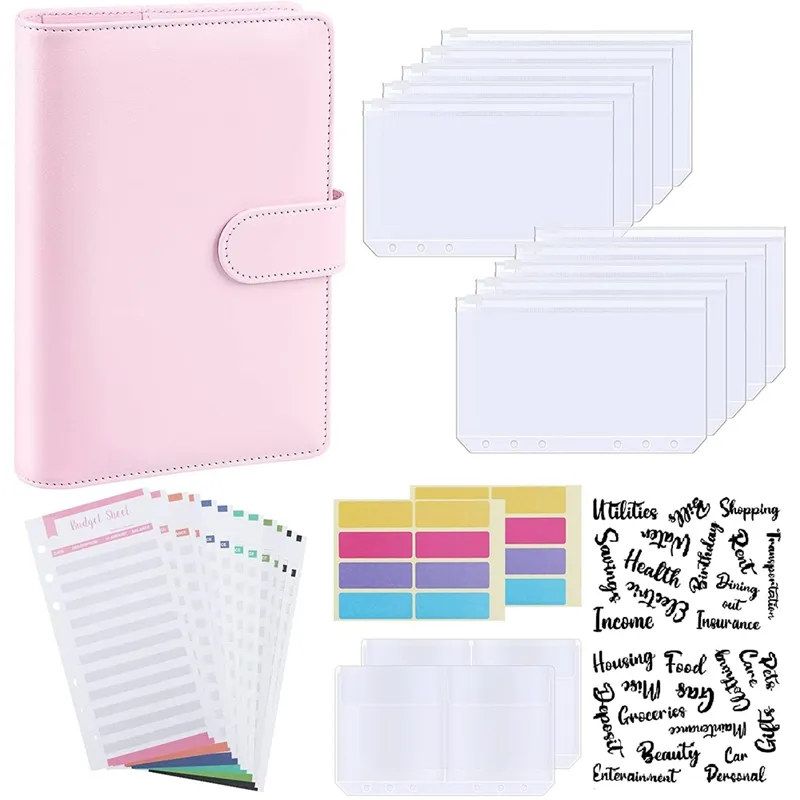 A6 Pu Leather Binder Budget 6 Ring Notebook With Stylish Design