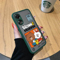 เคสสำหรับ OPPO A78 4G เคสลายการ์ตูนน่ารัก Cony โทรศัพท์ดีไซน์เคสแข็งมีน้ำค้างแข็งโปร่งใสลายขอบด้านข้างน่ารักเด็กหญิงเด็กชายปกป้องกล้องคลุมทั้งหมด