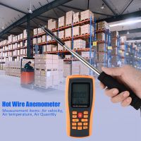 เครื่องวัดความเร็วลมดิจิตอล GM8903 LCD แบบพกพา Hot Wire Wind Speed ​​Meter เครื่องวัดอุณหภูมิ