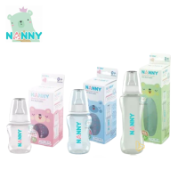 NANNY ขวดนมพร้อมจุกนม  Slim Neck bottle จุกนมชิลิโคนจากเยอรมัน นุ่มพิเศษ ดูดสบาย ขวด PP ปลอดสาร BPA