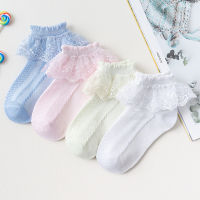 4 Pairs High Quality Lolita Style Cosplay Mesh Ruffle Lace Short Socks Summer Cotton Casual Latin Dance Princess Socks