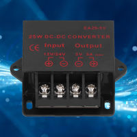 ตัวแปลงแรงดันไฟฟ้า DC 12V 24V ถึง 5V 5A แหล่งจ่ายไฟลดตัวควบคุมหม้อแปลงโมดูล