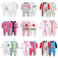 Newborn Pajamas 1/2Pcs Baby Girl Romper Long Sleeve Infant Sleeper Cartoon Print Toddler Boy Clothes 100% Cotton Bebe Onsies