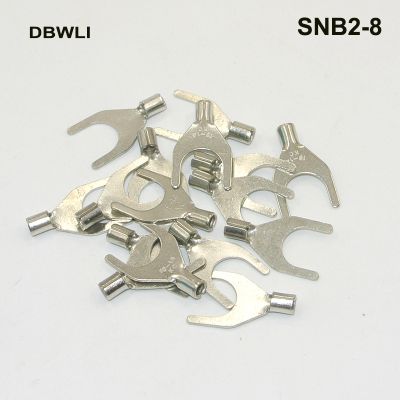 【YF】♝۩  50pcs SNB2-8 AWG 16-14 5/16  Wire Non Insulated Fork Terminals