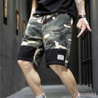 【NP】Mens Fifth Pants Summer Thin Shorts Youth Sports Fashion Camouflage Slacks Drawstring Shorts