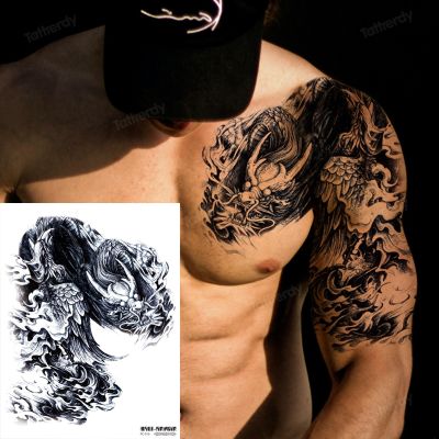 Temporary Tattoos For Men Shoulder Tattoo Large Chest Body Art Sexy Tattoo Sticker Waterproof Tatoo Fake Boys Make Up Pattern
