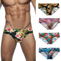 Great Summer Men Swimwear Short Floral Print Wear-resistant Swimming Trunks  Men Swimwear    Swimming Shorts Swimwear