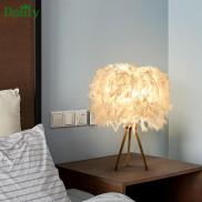 Dolity Feather Lampshade Decor Modern for Bedside Light for Wedding Party