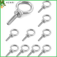 HENRI 10pcs 304สแตนเลสสตีล สลักเกลียวตา 1/4 "-20X1" M6 สลักเกลียวสำหรับยกตา อเนกประสงค์อเนกประสงค์ ทนทานสำหรับงานหนัก สลักเกลียวไหล่ เกรดทางทะเล