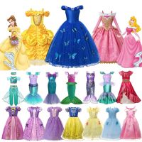 ??? Disney Cinderella Princess Dress up for Girls Carnival Little Mermaid Ariel Jasmine Belle Aurora Costume Kids Birthday Clothing