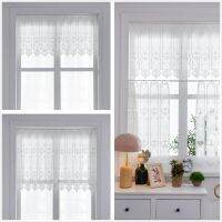 hot.Linen Short Curtain For Kitchen Bathroom Bookcase  Mould Proof Easy Install  Embroidery White  Provide Bulk Purchase