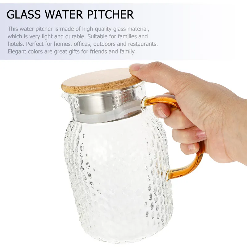 Pitcher Water Pitchers Jug Fridge Coffee Lemonade Tea Pot Iced Kettle Lid  Beer Nightstand Drinking Airtight Bedside 