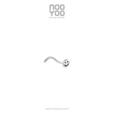 NooYoo จิวจมูกสำหรับผิวแพ้ง่าย SMILEY Nose Pigtail Surgical Steel