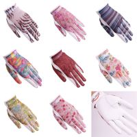 ๑☑♚ Womens Golf Gloves Micro Soft Fiber Breathable Anti-Slip Left And Right Hand Sports Gloves