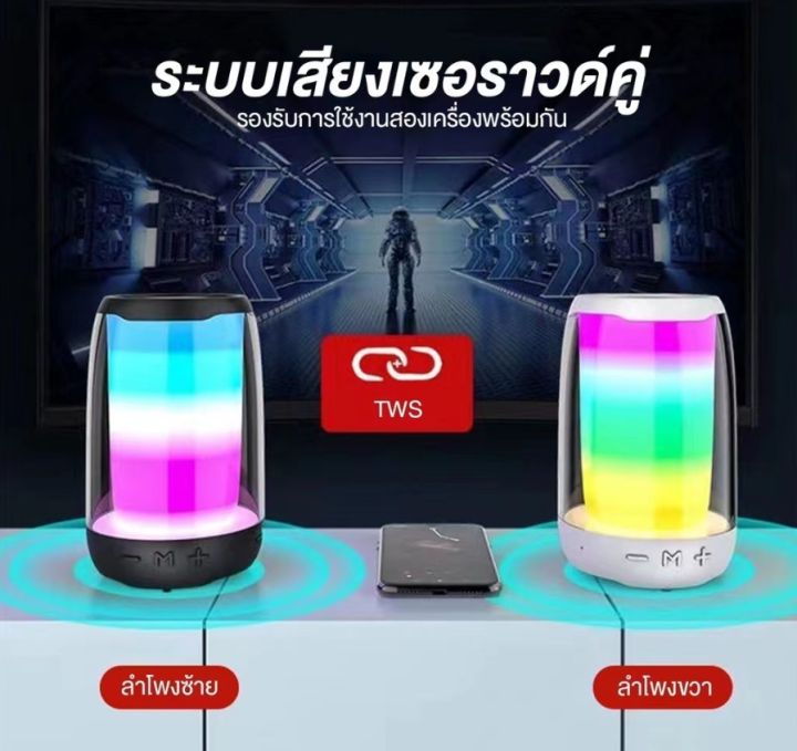 ลำโพงบลูทูธ-pluse4-ไฟ-led-ลำโพงพกพาไร้สาย-mini-ลำโพง-ลำโพงพกพา-ลำโพงบลูทูธขนาดเล็ก