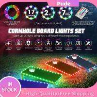 PUDE 16สี ไฟมุมโค้ง LED ทนทานต่อการใช้งาน ป้องกันการกระแทก แถบไฟวงแหวน ของใหม่ กันน้ำกันน้ำได้ ไฟมุมควบคุมระยะไกล กระดาน cornhole