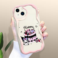 Cetus เคส Apple iPhone 15 Plus 15 Pro ลายการ์ตูน Kuromi เคสเนื้อครีมขอบลอนเคสซิลิโคนแบบนิ่มเคสโทรศัพท์