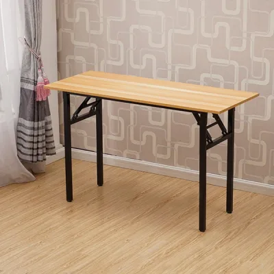 Multipurpose folding table for working, wood pattern,Particle board+ steel pipe
