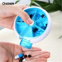 【YF】 Weekly Rotating Pill Box Travel Case Splitter Organizer Medicine 7 Day Cutter Tablet Container Pastillero