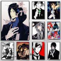 โปสเตอร์ภาพการ์ตูน Black Butler มังงะญี่ปุ่นลายเซบาสเตียนไมเคิลส์ภาพวาดผ้าใบติดผนังภาพพิมพ์การตกแต่งบ้านห้อง