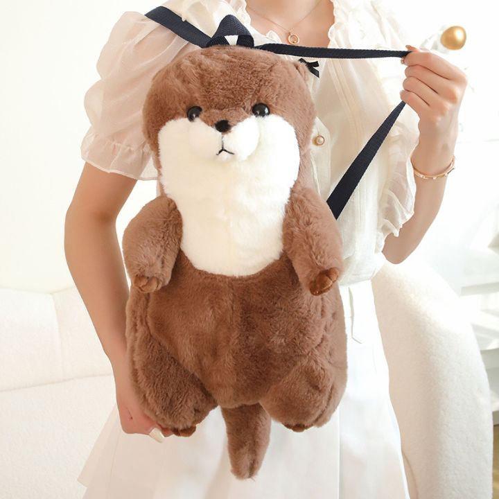 cute-enhydra-lutris-doll-backpack-toy-cartoon-cute-otter-children-doll-bag-gift-fashion-multipurpose-female-bags