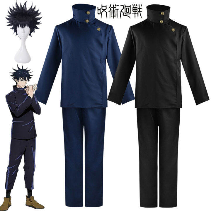 Anime Jujutsu Kaisen Fushiguro Megumi Cosplay Costume Wig Black and ...