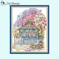 【hot】 Scenery Pattern 14CT 11CT 16CT Fabric Printed Canvas Sewing Crafts Gifts