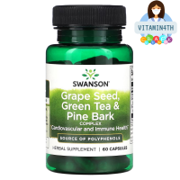 Swanson, Grape Seed, Green Tea &amp; Pine Bark Complex, 60 Capsules