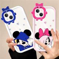 เคสสำหรับ OPPO A15 A12E A15S A16 A16s A31 A53 A54 A55 A57 A3S A72 A74 A8 A9 A5 A96ฝาครอบโทรศัพท์คู่มิกกี้หูกระต่ายน่ารักเคสเลนส์สัตว์ประหลาดน้อย