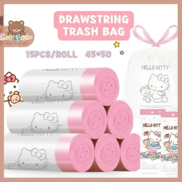 Hello Kitty Drawstring Garbage Bags Medium for Household Bathroom