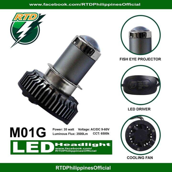 【factory outlet】 Original RTD Rayton LED Headlight M01G (M01G) Projector Light RTD Philippines