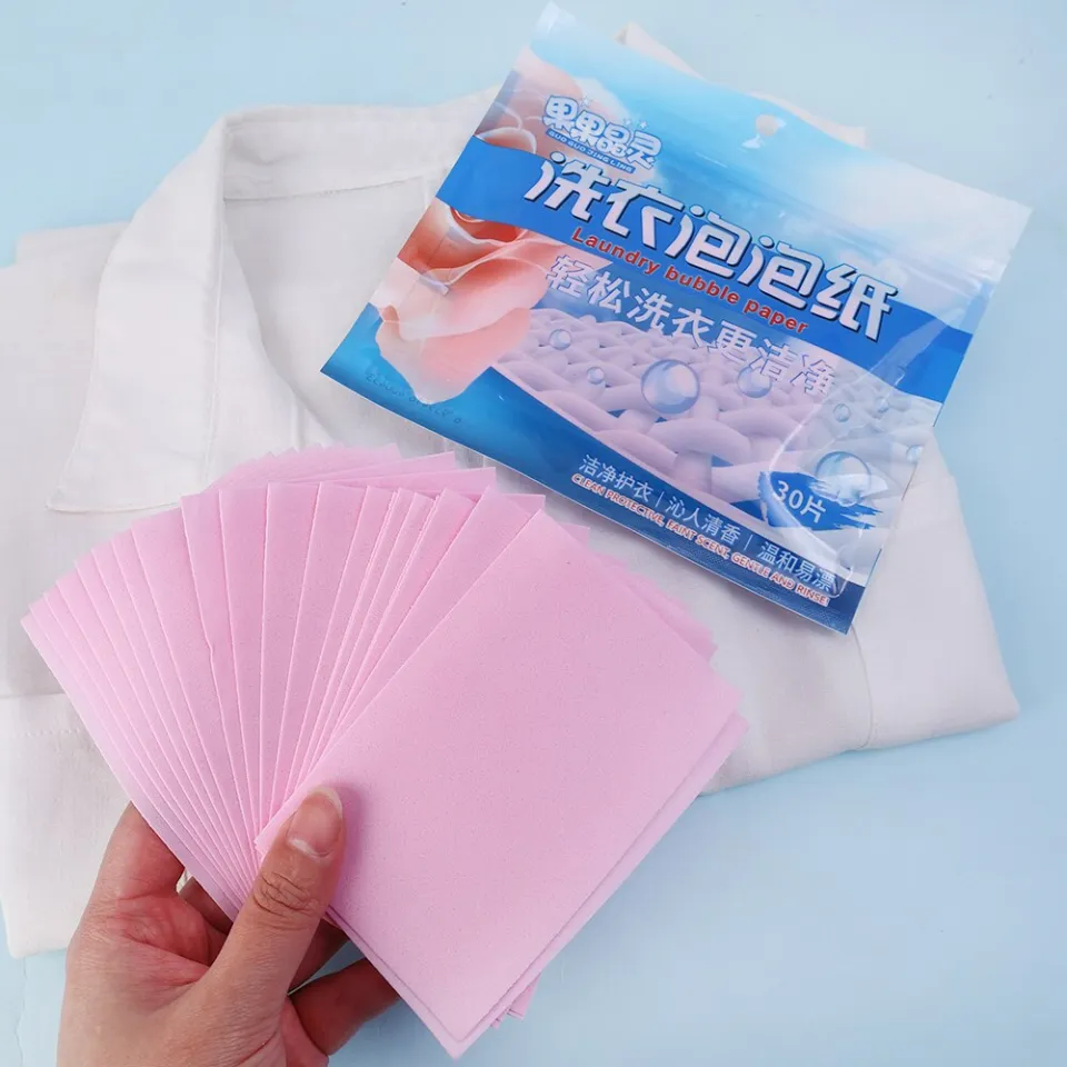 Cheap 30Pcs Laundry Tablets Strong Decontamination Laundry Detergent Sheet  Underwear Clothes Cleaning Detergent Laundry Bubble Paper