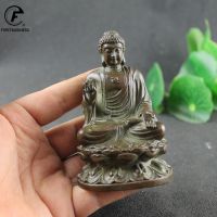 Retro Copper Tathagata Buddha Statue Home Decoration Brass Sculpture Retro Living Room Office Desk Ornament Miniatures Figurines